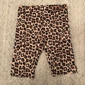Zara High-Waist Animal Print Bike Shorts